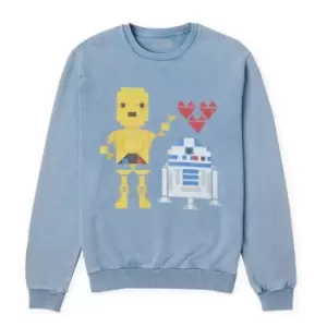 Star Wars Friendship Sweatshirt - Denim Blue Acid Wash - XL - Denim Blue Acid Wash