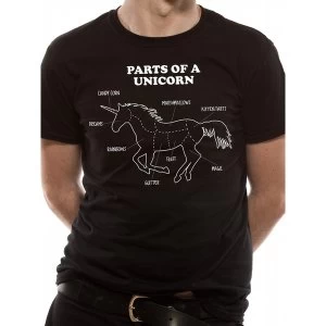 CID Originals - Unisex Large Parts Of A Unicorn T-Shirt (Black)