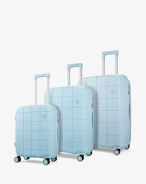 Rock Rock Pixel Pastel Blue Luggage 3pc set Pastel Blue EA48801