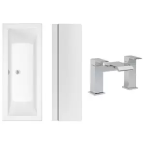 1700 x 700 Chiltern Double Ended Square Bath with Front Panel and Aqua Bath Filler