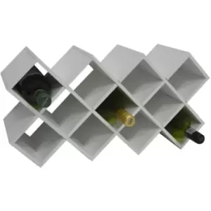 CROSS - 14 Bottle Free Standing Wine Storage Rack - White - White