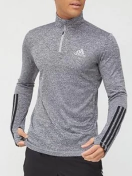 Adidas 1/4 Zip Top - Medium Grey Heather Size M Men