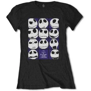 Disney - The Nightmare Before Christmas Blockheads Womens X-Large T-Shirt - Black
