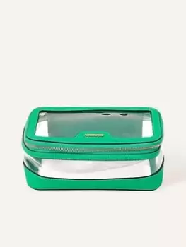 Accessorize Clear Make Up Bag, Green, Women