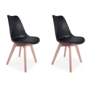 Mmilo Set Of 4 ECN Black Tulip Style Dining Chair
