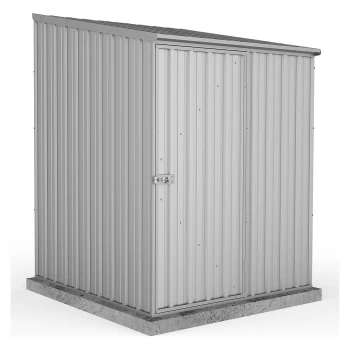 Absco 5x5ft Space Saver Metal Pent Shed - Zinc