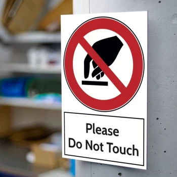 Full Colour Aluminium Prohibition Sign - Please Do Not Touch (200 X 300mm)