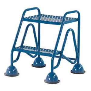 FORT Ladder with Mesh Tread and No Handrail 2 Steps Blue Capacity: 150 kg