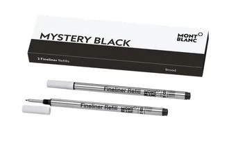 Mont Blanc Mystery Black Fineliner Twin Pack Refill - Medium Nib