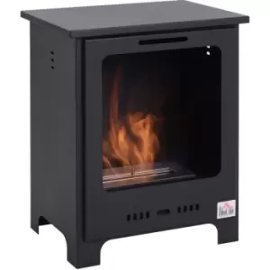 Free Standing Bio Ethanol Fireplace Heater with 0.9L Tank for Home Black - Black - Homcom