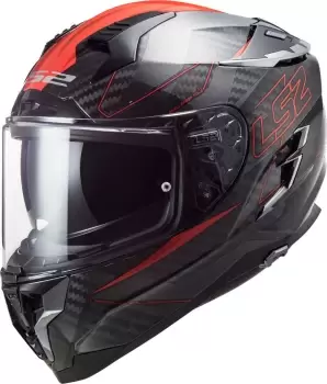 LS2 FF327 Challenger Fold Carbon Helmet, red, Size S, red, Size S