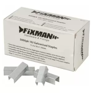 Fixman - 10J Galvanised Staples 5000pk - 11.2 x 10 x 1.17mm