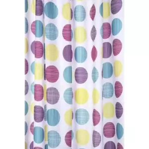 Textured Dots Textile Shower Curtain - Croydex