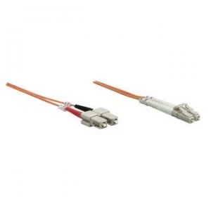 Intellinet Fibre Optic Patch Cable Duplex Multimode LC/SC 62.5/125 m OM1 1m LSZH Orange Fiber Lifetime Warranty