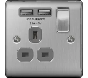 BG ELECTRICAL NBS21U2G-01 Switched Power 1-Socket Outlet