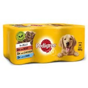 Pedigree Dog Tins Mixed Selection in Jelly 6x385g