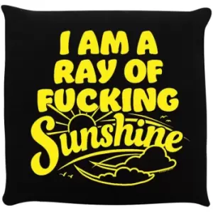 Grindstore I Am A Ray of Fucking Sunshine Cushion (One Size) (Black/Yellow) - Black/Yellow