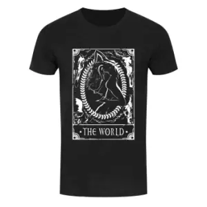 Deadly Tarot Mens The World T Shirt (XL) (Heather Black)
