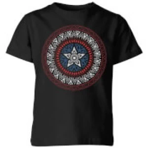 Marvel Captain America Oriental Shield Kids T-Shirt - Black - 3-4 Years