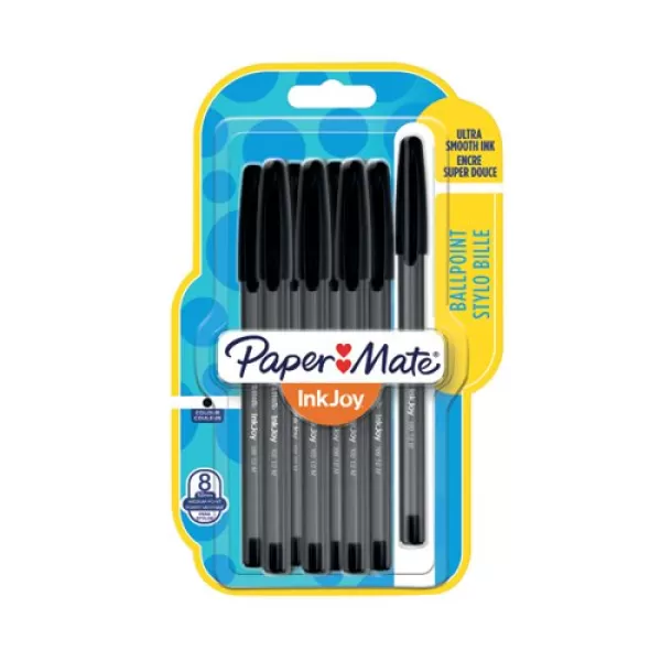 Paper Mate Inkjoy Black Ballpoint Pens 8 pack