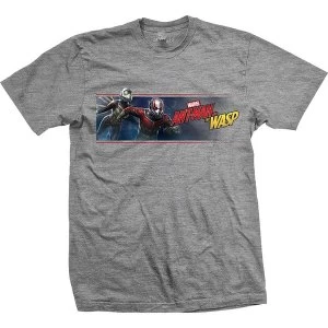 Marvel Comics - Ant Man & The Wasp Banner Unisex Large T-Shirt - Grey