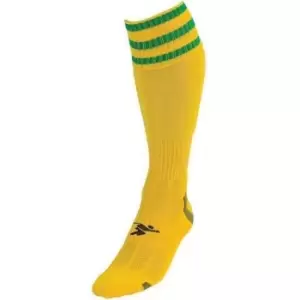 Precision Childrens/Kids Pro Football Socks (12 UK Child-2 UK) (Yellow/Green)