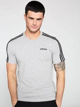 Adidas 3S T-Shirt - Medium Grey Heather, Size XL, Men