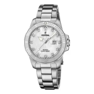 Festina F20503/1 Womens Mother Of Pearl Dial Silver Tone Wristwatch