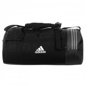 adidas Convertible 3 Stripe Duffel Bag - Black/Grey