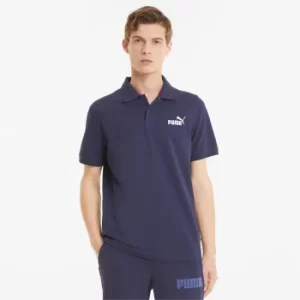 PUMA Essentials Pique Mens Polo Shirt, Peacoat, size Large, Clothing