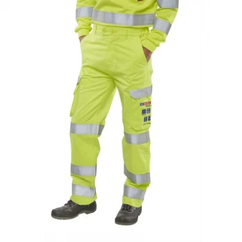 Click Arc High Visibility 44" Waist with Regular Leg Safety Trousers Saturn Yellow