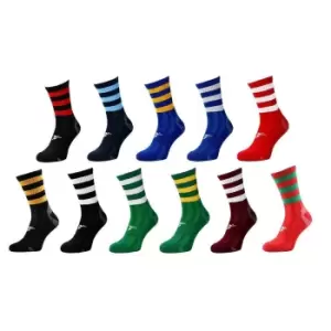Precision Childrens/Kids Pro Hooped Football Socks (12 UK Child-2 UK) (Red/Green)