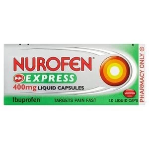 Nurofen Express 400mg Liquid Capsules - 10 Liquid Capsules