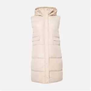 Missguided Recycled Plus Size Longline Puffer Gilet - Beige