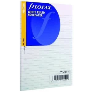 Filofax Refill Personal Ruled Paper White Pack of 30 133008