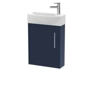 Hudson Reed Juno Compact 440mm Wall Hung 1 Door Unit & 1 Tap Hole Basin LH - Electric Blue