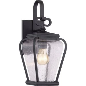 1 Light Small Wall Lantern - Mystic Black Finish, E27