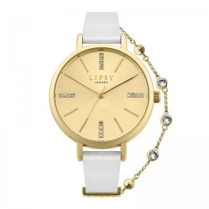Lipsy White Strap Watch with Pale Champagne Dial