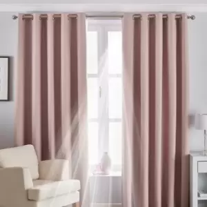 Riva Home Eclipse Blackout Eyelet Curtains (90 x 54" (229 x 137cm)) (Blush Pink) - Blush Pink