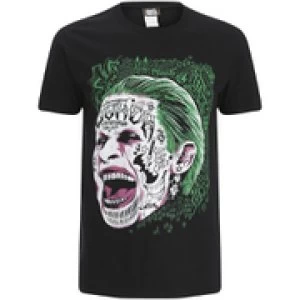 DC Comics Mens Suicide Squad Joker Head T-Shirt - Black