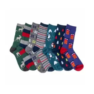 Pack of 7 totes Novelty Mens Ankle Socks MultiColoured