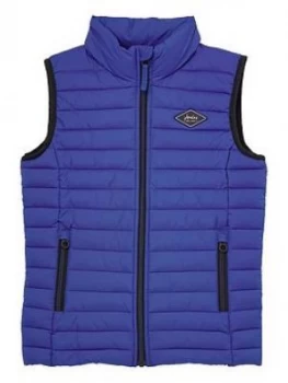 Joules Boys Crofton Padded Gilet - Blue, Size Age: 6 Years