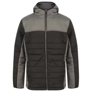 Finden & Hales Mens Contrast Padded Jacket (M) (Black/Gunmetal Grey)