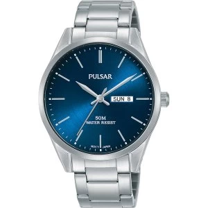 Pulsar PJ6109X1 Mens Stainless Steel Bracelet Blue Dial 50M Watch