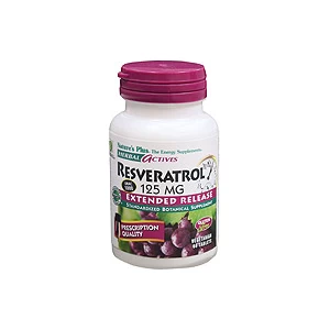 Natures Plus Herbal Actives Resveratrol 125 mg Extended Release Tablets 60 Tabs