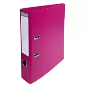 Exacompta Prem Touch Lever Arch File 53759E 75mm PVC, Cardboard 2 ring A4 Pink Pack of 10