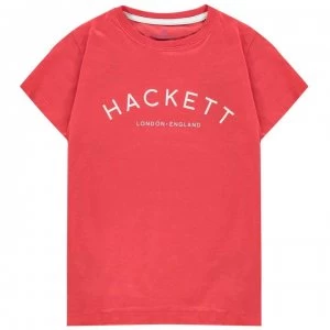 Hackett Hacket Logo T Shirt - Strawberry 238