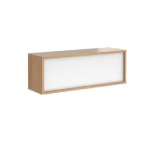 Denver reception straight top unit 1200mm - beech with white panels