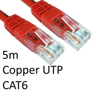 RJ45 (M) to RJ45 (M) CAT6 5m Red OEM Moulded Boot Copper UTP Network Cable