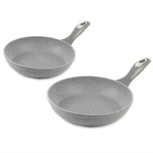 Salter Marble Collection Non-Stick Forged-Aluminium Frying Pan Set - Grey